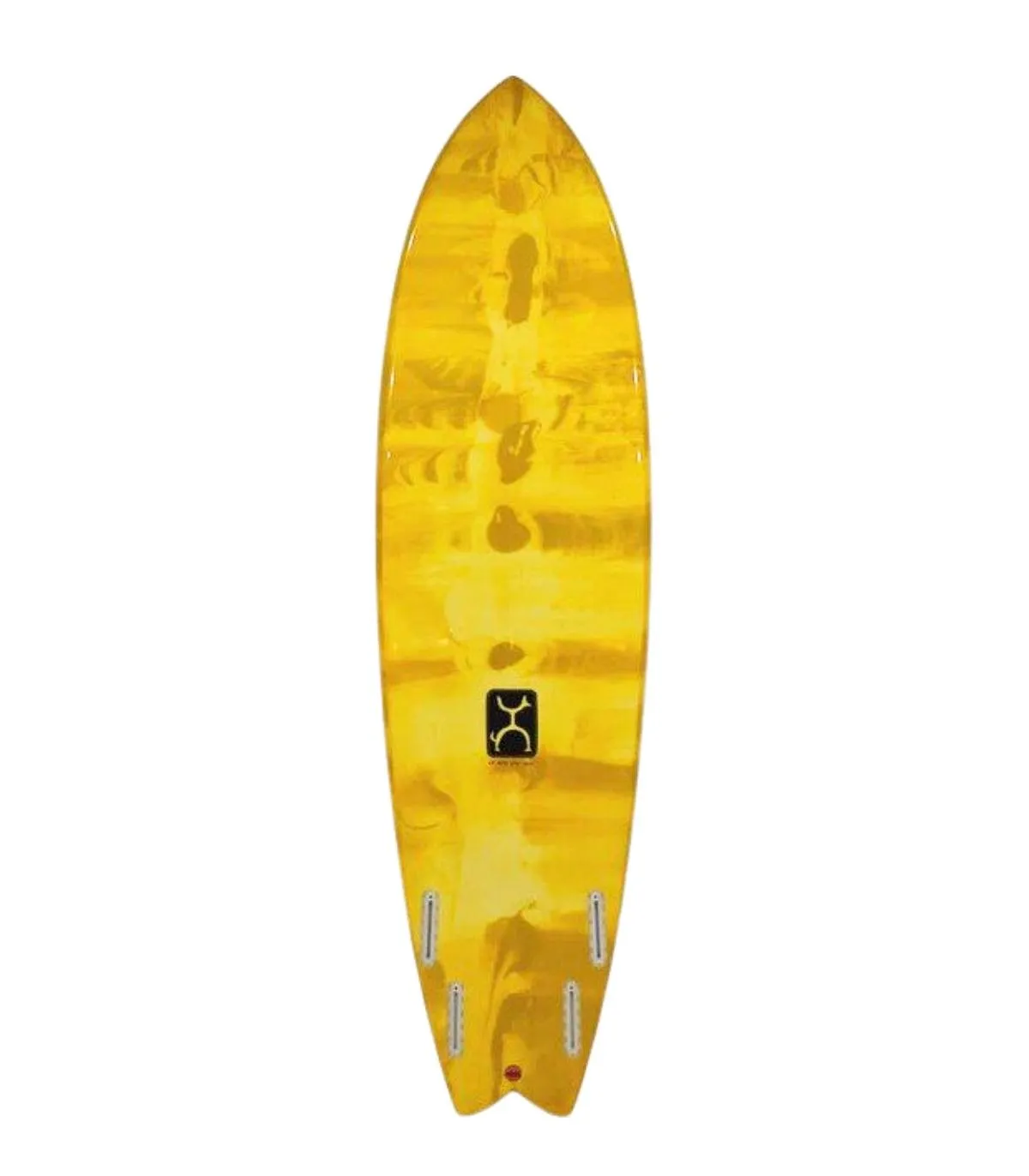 FIREWIRE SEASIDE & BEYOND YELLOW SWIRL THUNDERBOLT RED FUTURES BY ROB MACHADO