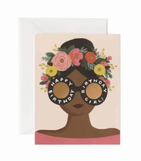 Flower Crown Birthday Girl Card