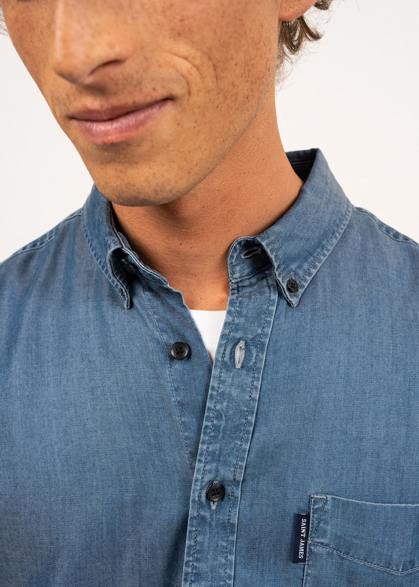 Frederic long sleeve shirt - regular fit, in chambray (CHAMBRAY)