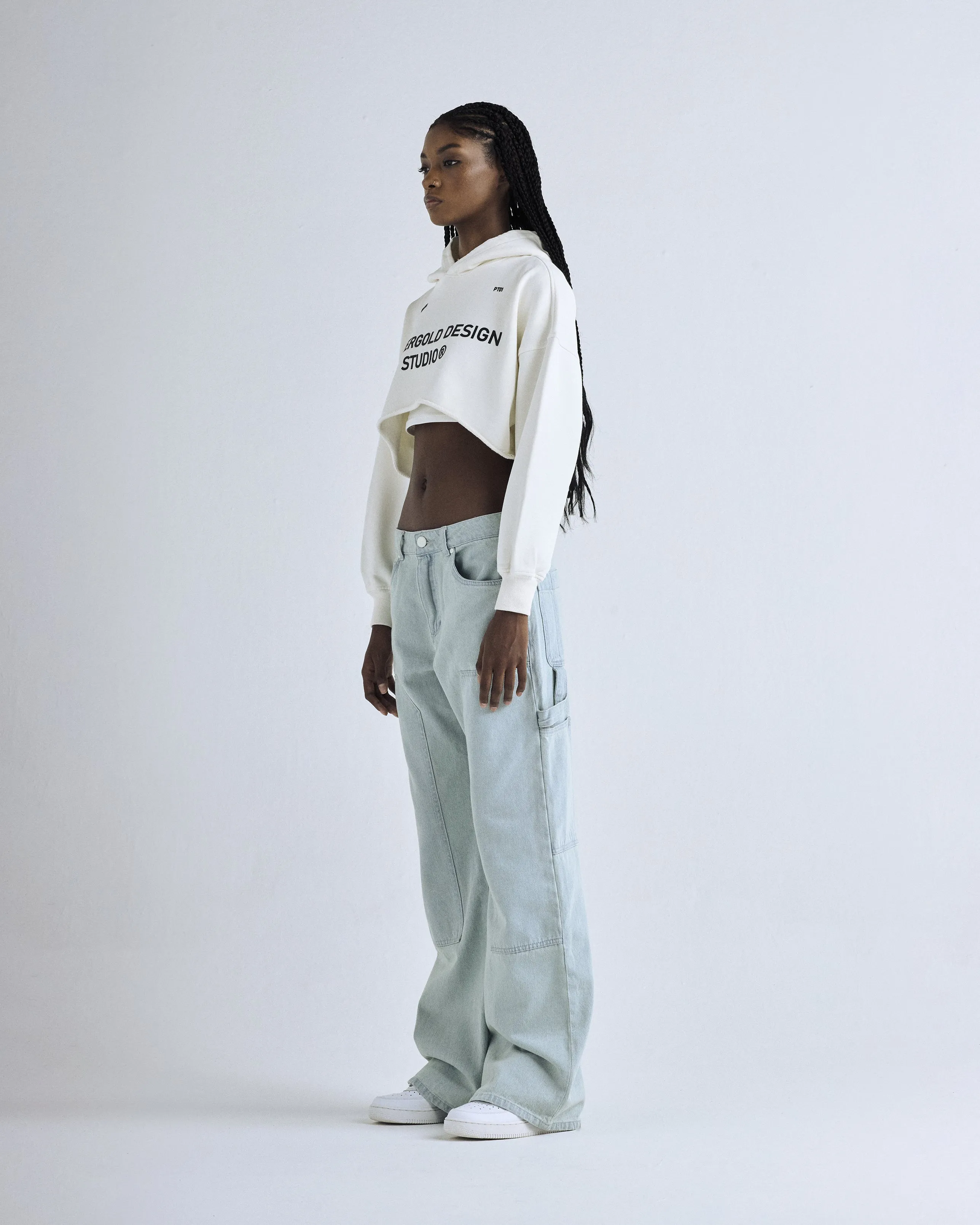 Genesis PT01 Basic Cropped Hoodie White