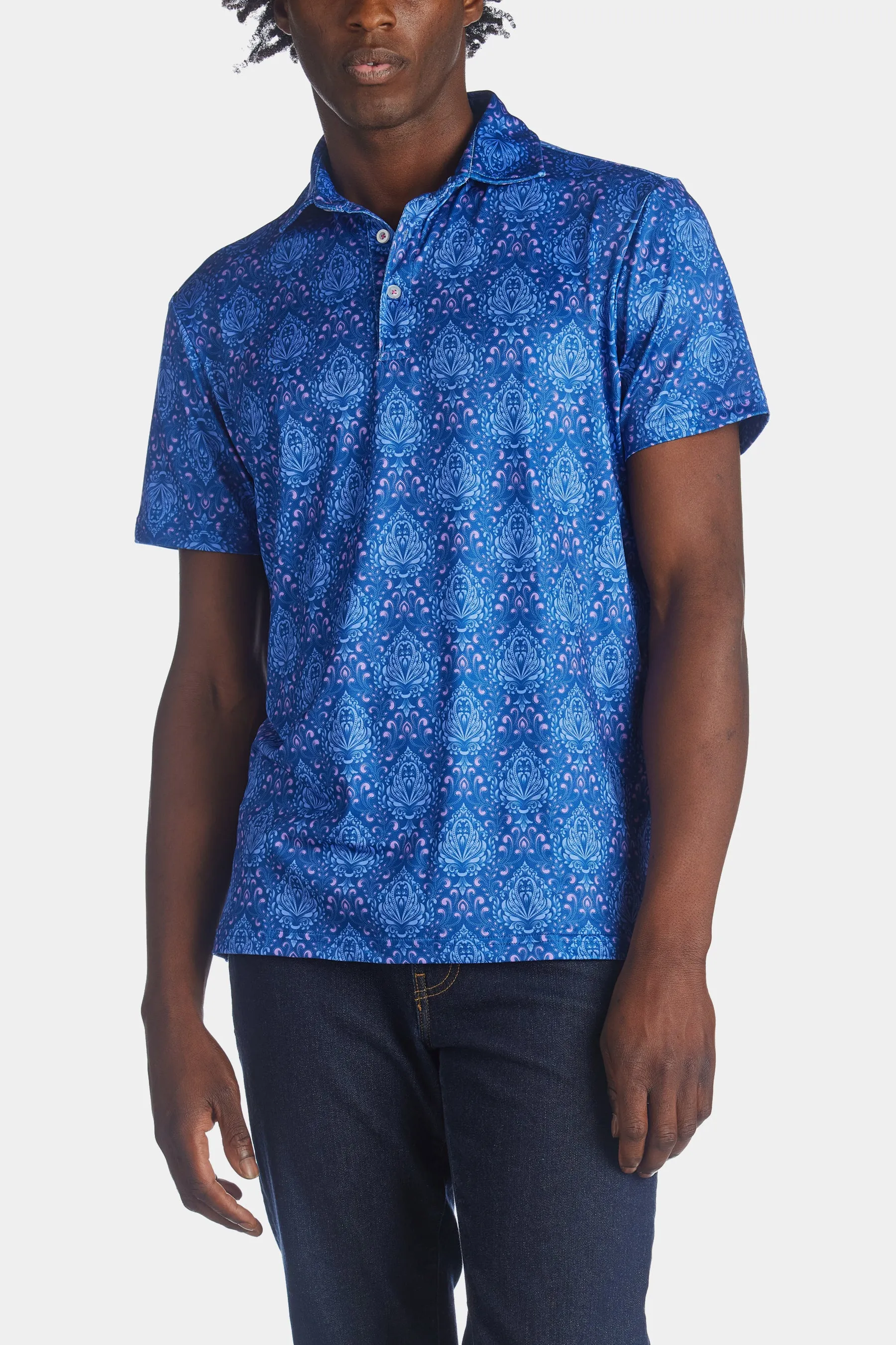 Geo Swirl Performance Polo T-Shirt