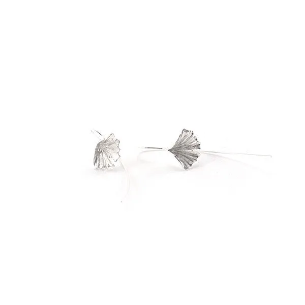 Ginkgo Sterling Silver Pull-Thru Earrings