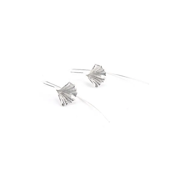 Ginkgo Sterling Silver Pull-Thru Earrings