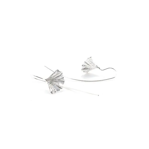 Ginkgo Sterling Silver Pull-Thru Earrings