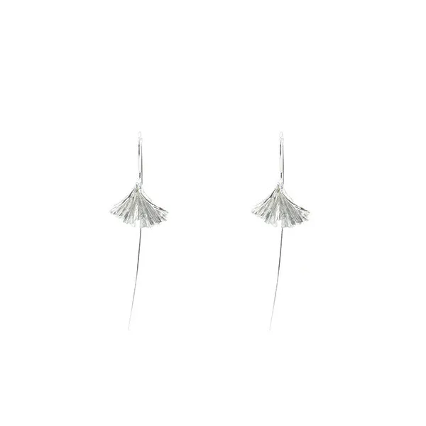 Ginkgo Sterling Silver Pull-Thru Earrings