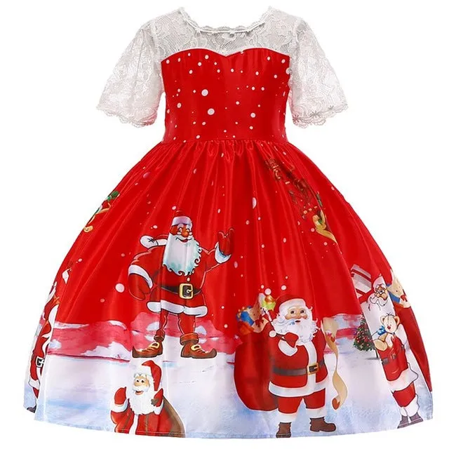 Girls Christmas dress snowflake dresses for girls princess dress halloween christmas anniversaire