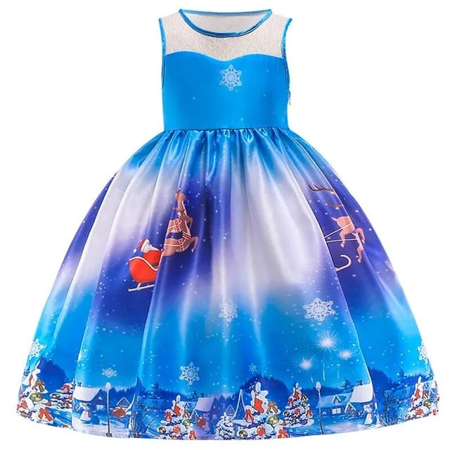 Girls Christmas dress snowflake dresses for girls princess dress halloween christmas anniversaire