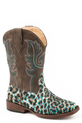 Girl's Roper Leopard Sparkle Western Boot