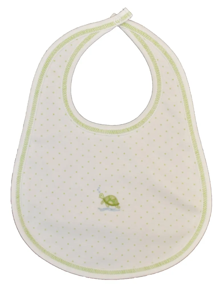 Green Polka Dot Turtle Boy Bib