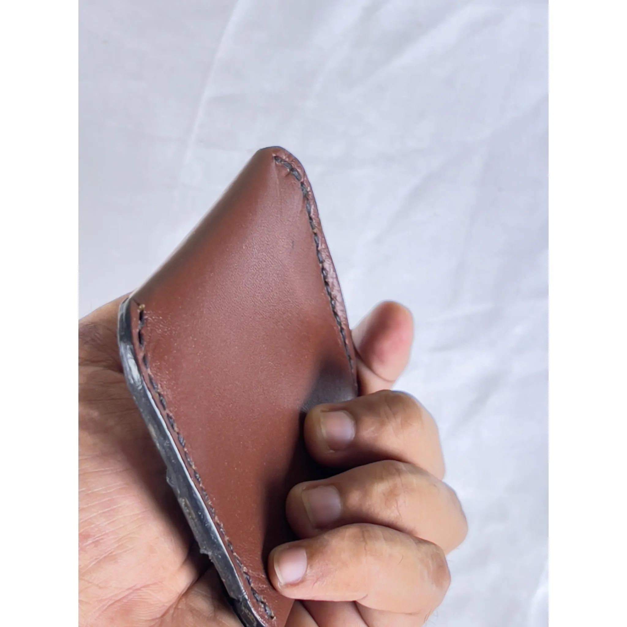 HAND SEWN LEATHER CARDHOLDER -STYLE 1B-FLAP