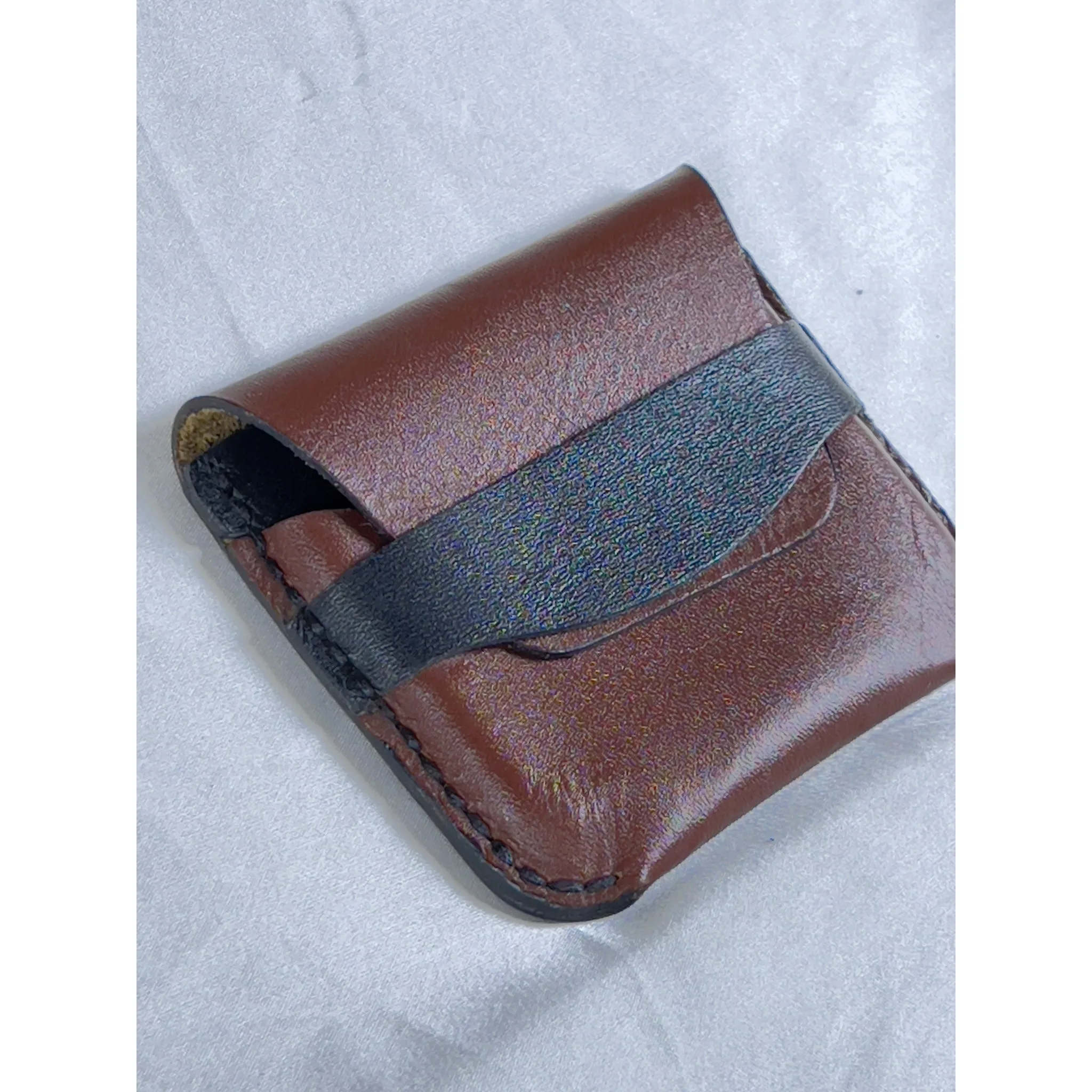 HAND SEWN LEATHER CARDHOLDER -STYLE 1B-FLAP