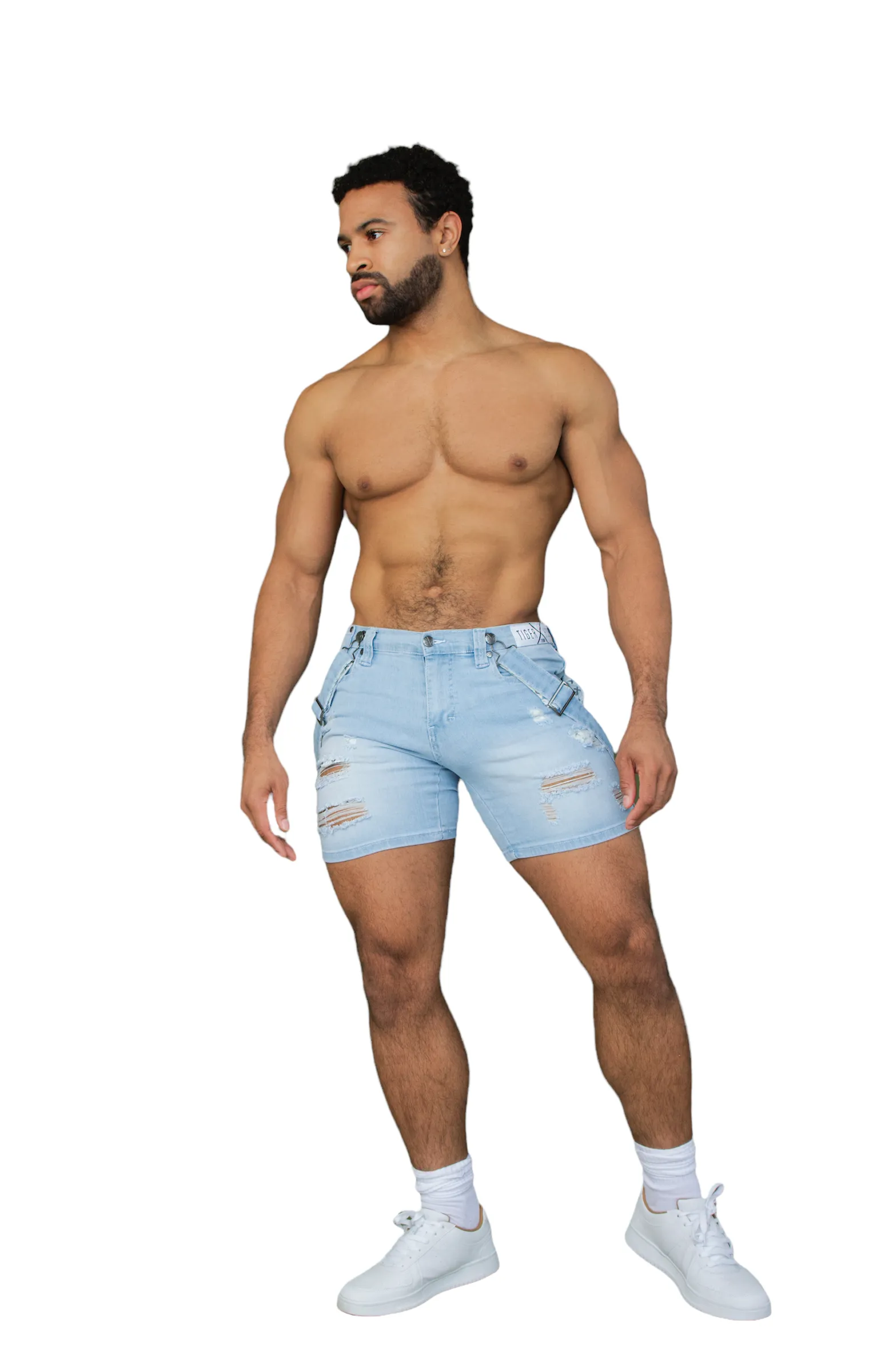 HOMAR Ice Blue Short with RIPS