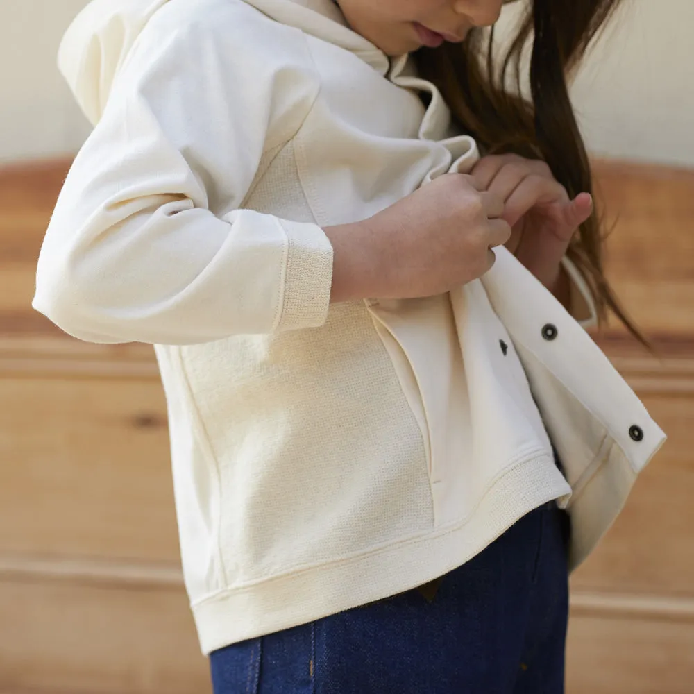 HÄP & CRAFT | Kidswear | UV Protection Hoodie - Ivory / Top Gray / Black