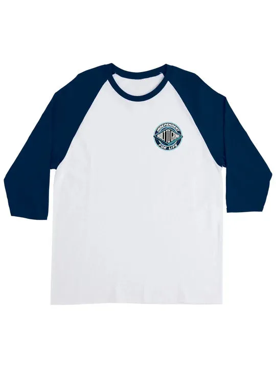 Independent 3/4 Silver Raglan For Life Clutch White Navy