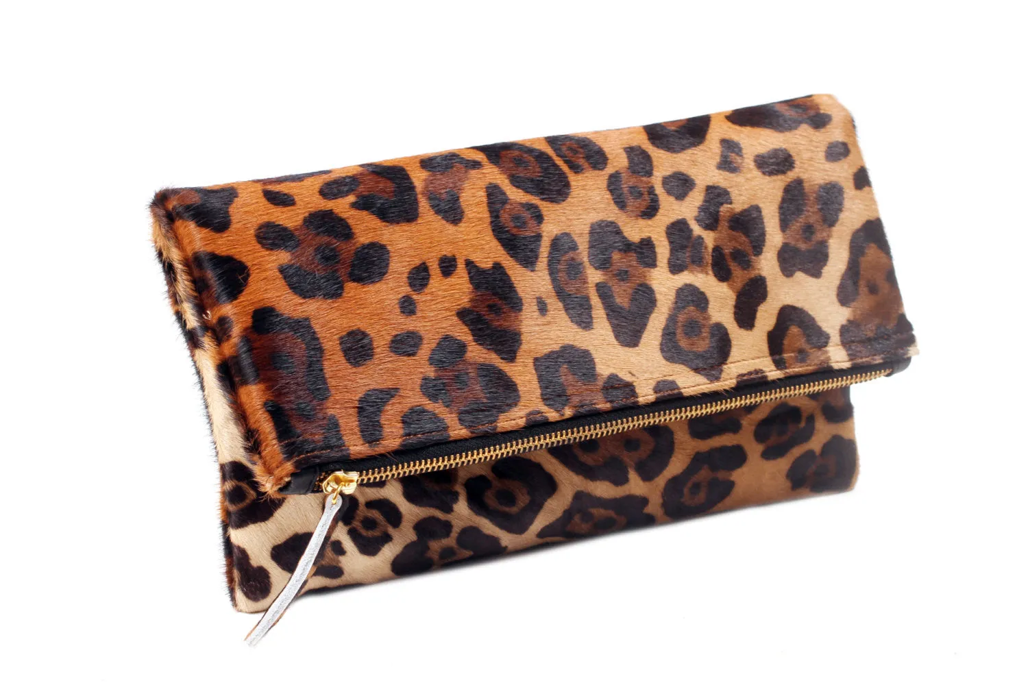 Jaguar Leather Fold over Clutch