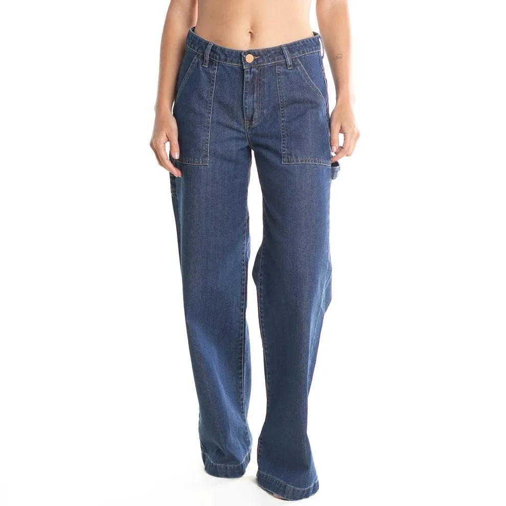 Jean Rusty Billie Low Wide Carpenter Mujer Azul