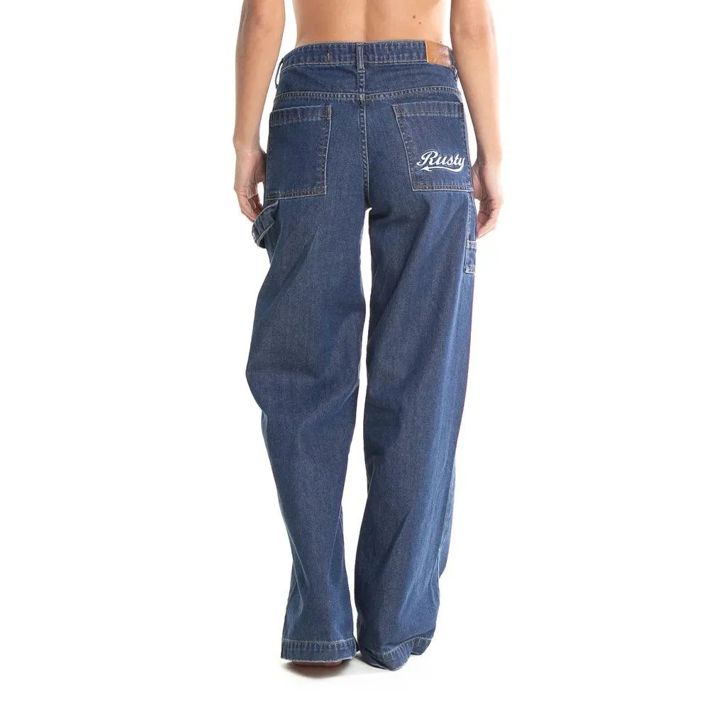 Jean Rusty Billie Low Wide Carpenter Mujer Azul