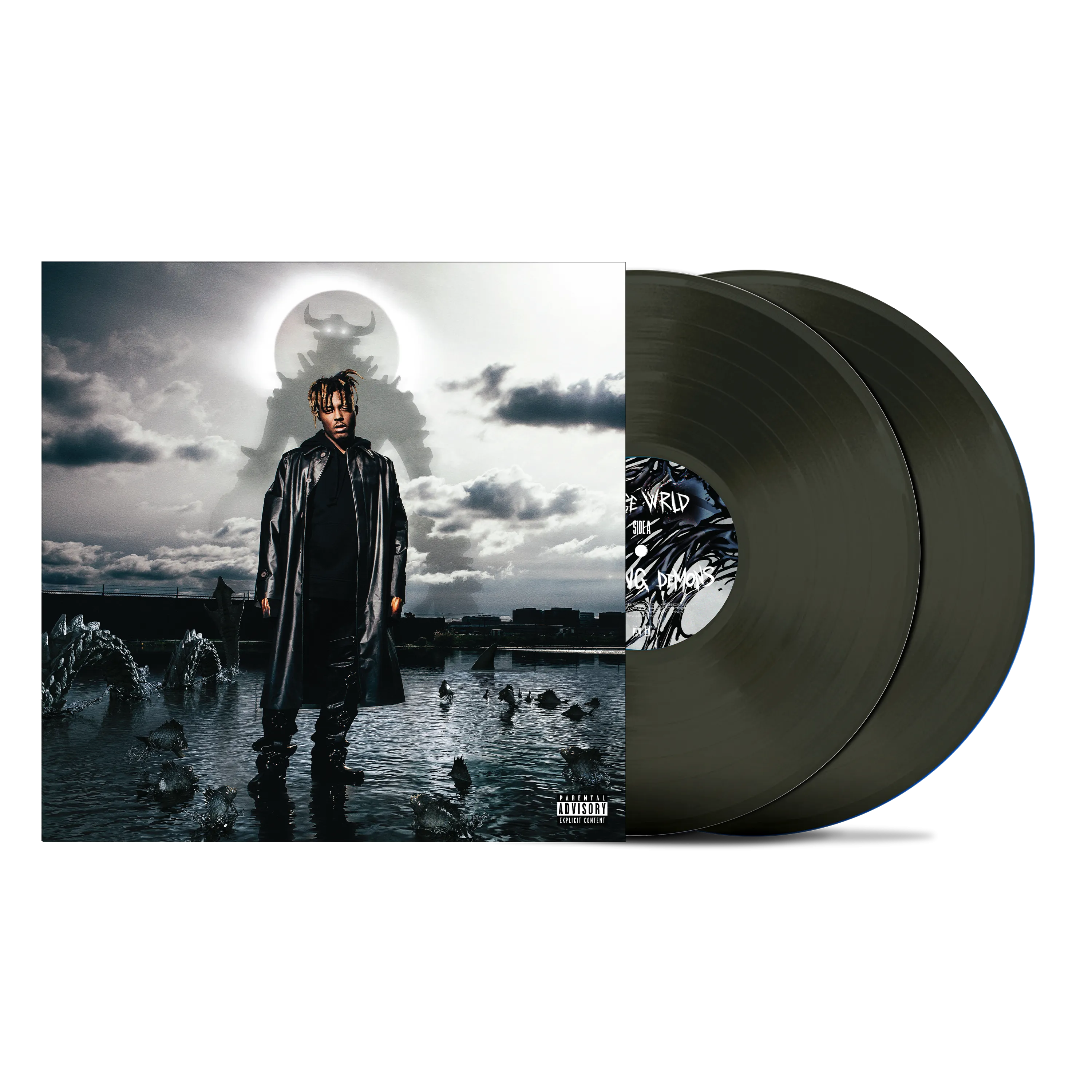 JUICE WRLD “FIGHTING DEMONS” LIMITED EDITION OFFICIAL TRANSLUCENT BLACK ALBUM VINYL