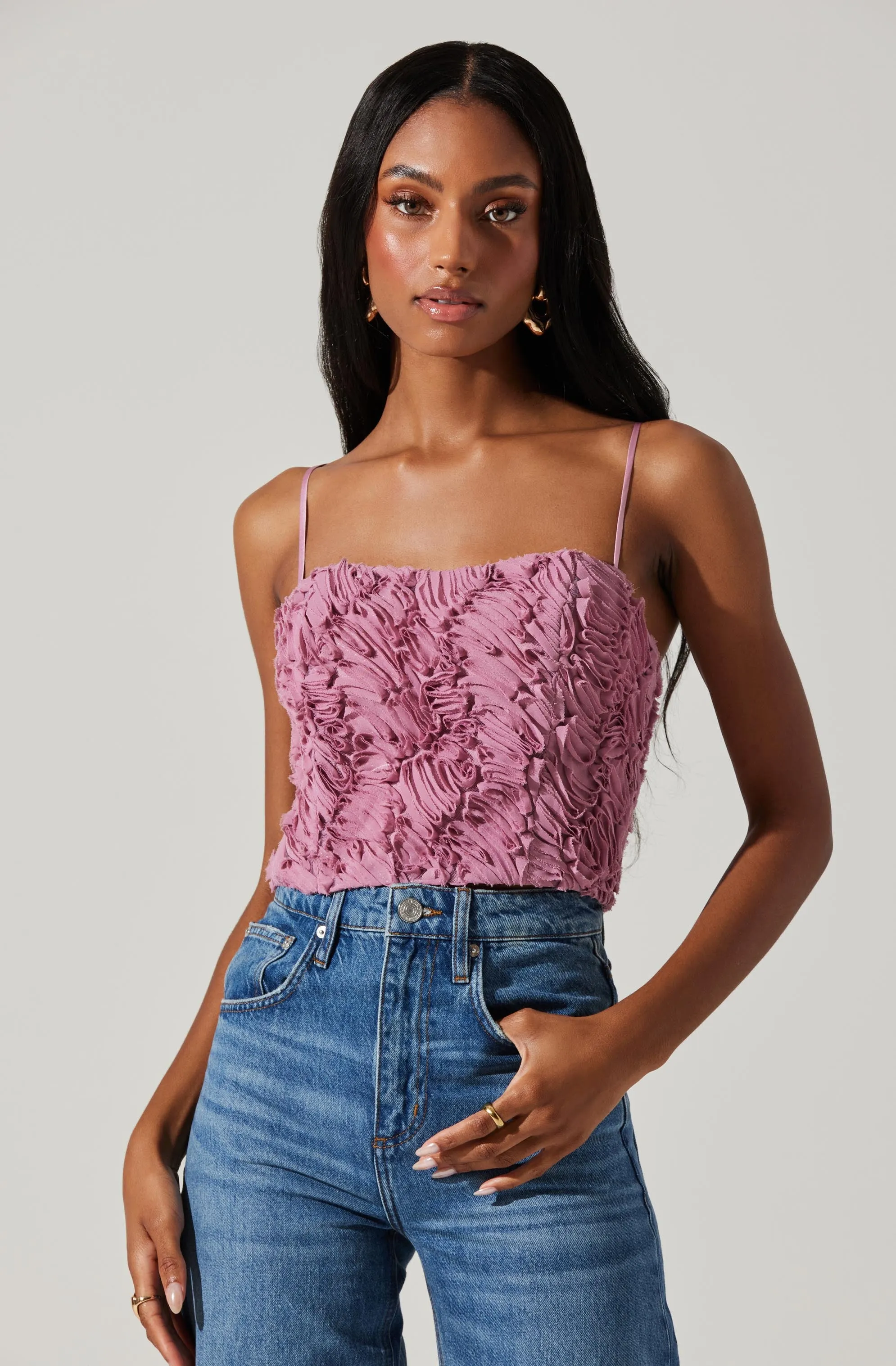 Kalinda 3D Texture Crop Top