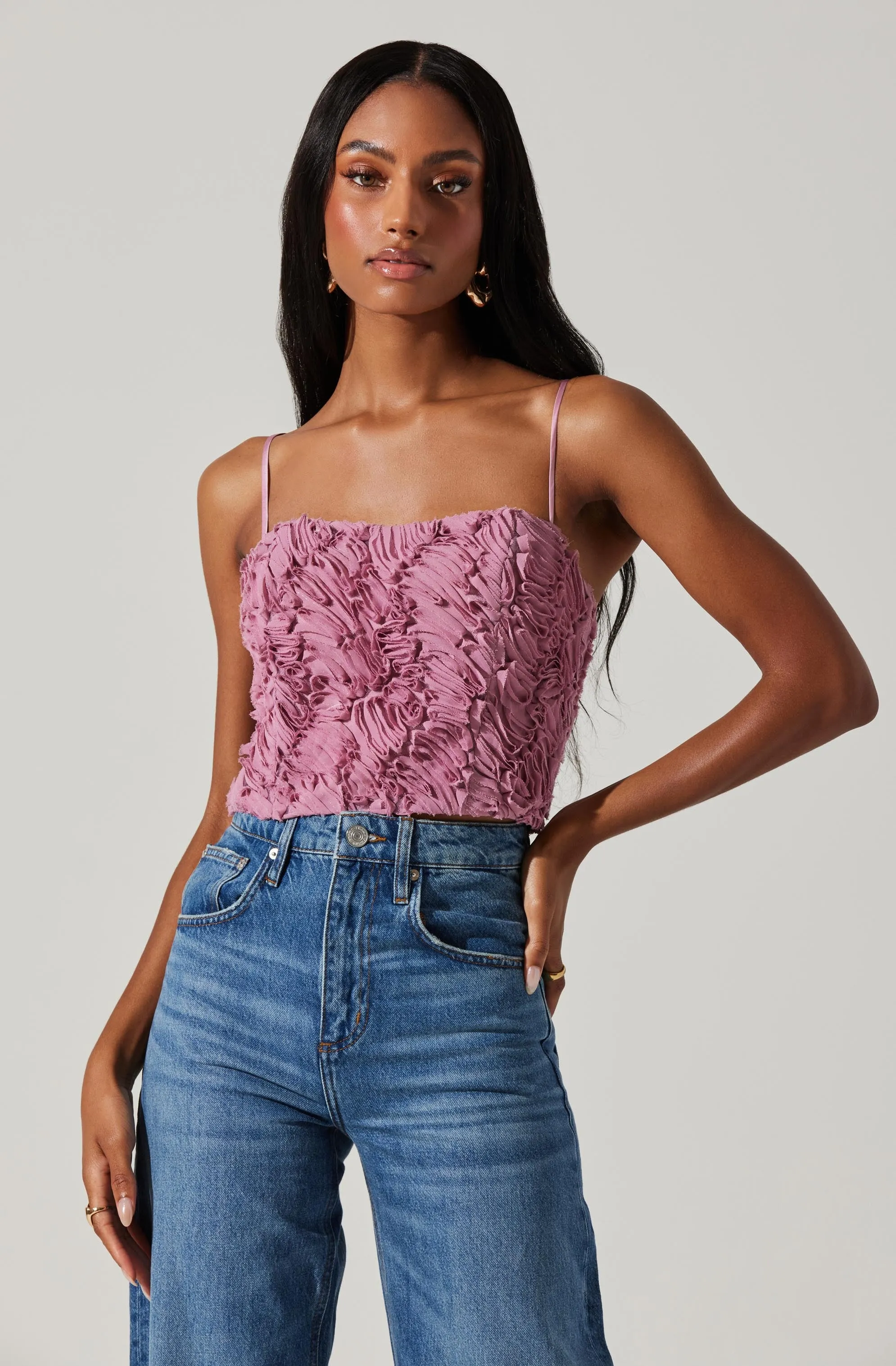 Kalinda 3D Texture Crop Top