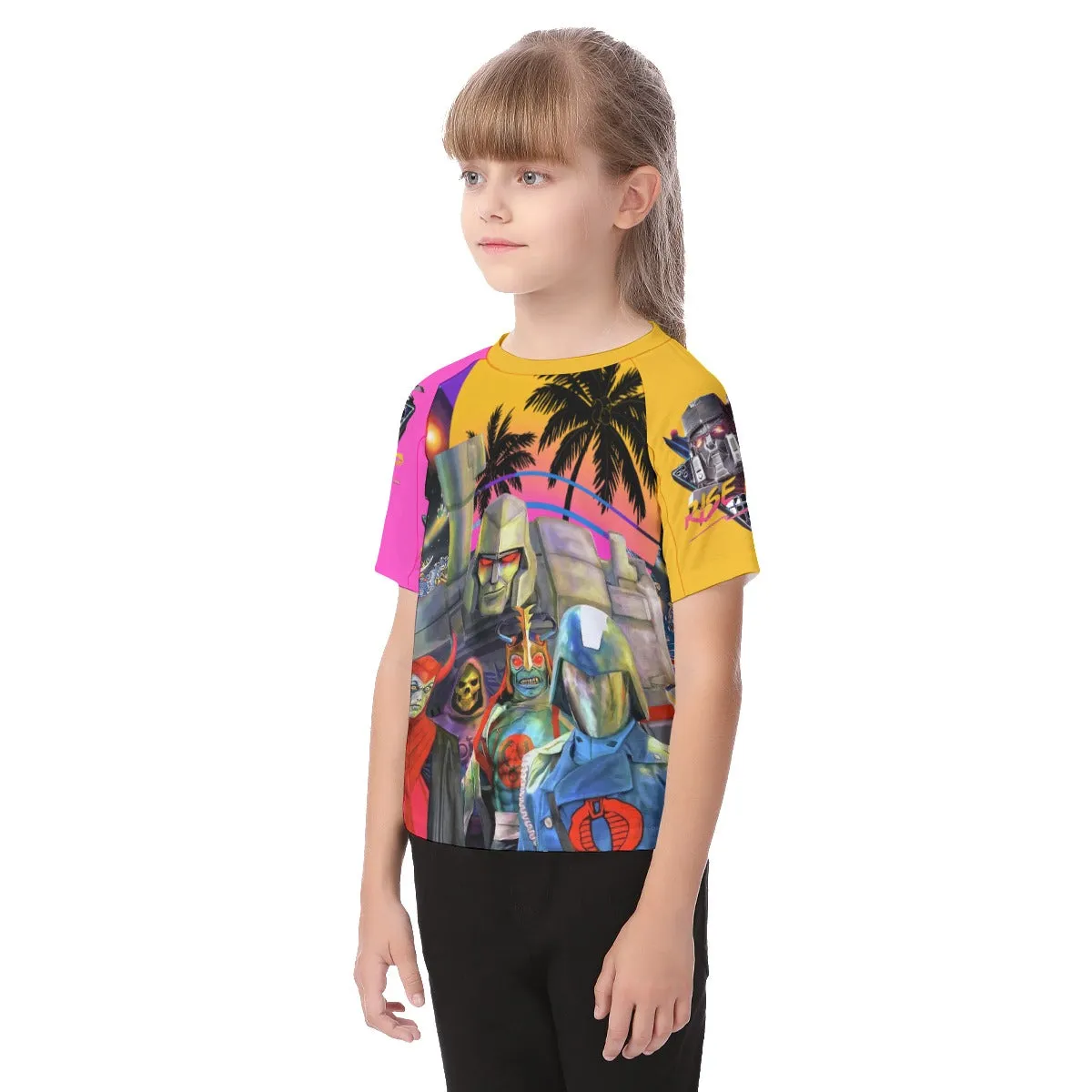 Kid's 1980s Cartoon Villains Raglan Sleeve T-shirt