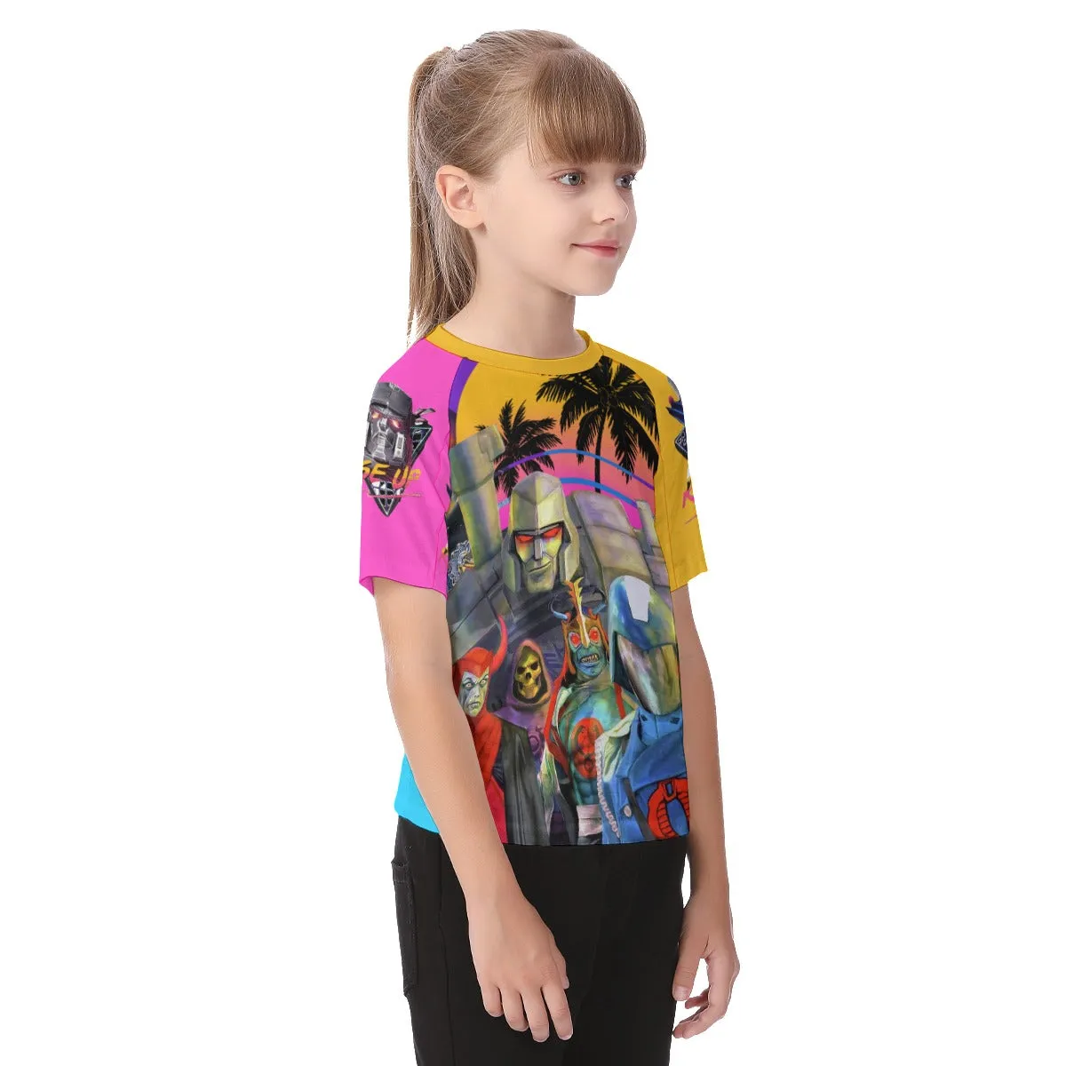 Kid's 1980s Cartoon Villains Raglan Sleeve T-shirt