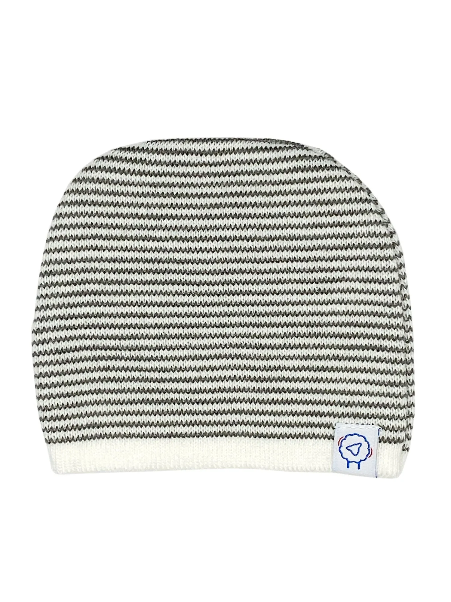 Knitted Hat - Black & White Stripe