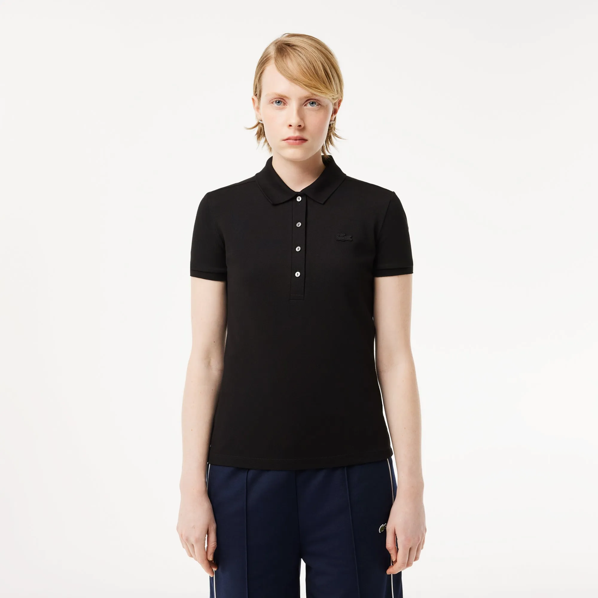 L.12.D Slim Fit Stretch Mini Piqué Polo Shirt