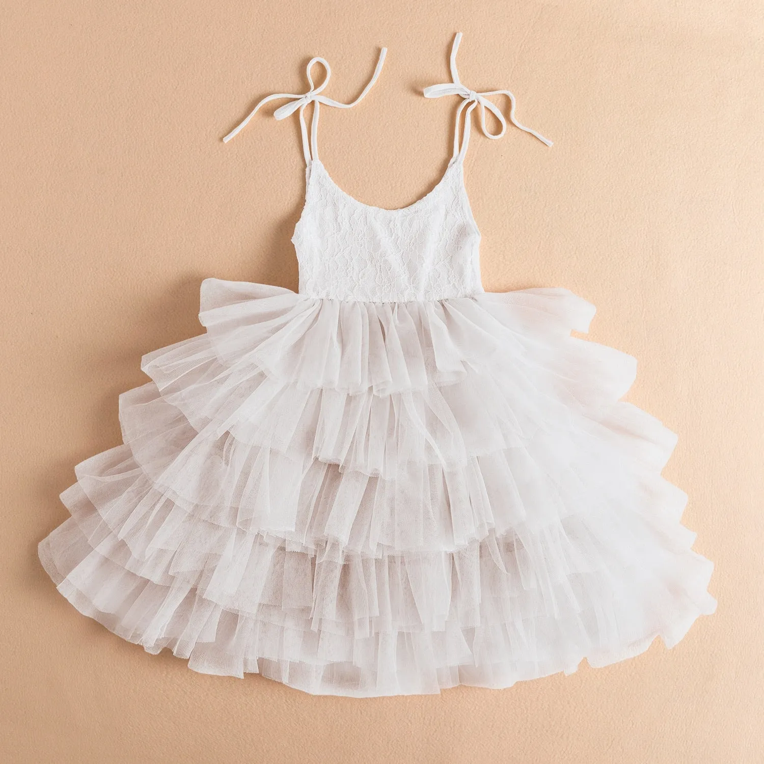 Lace and Ruffle Fairy Princess Tutu Long Dress