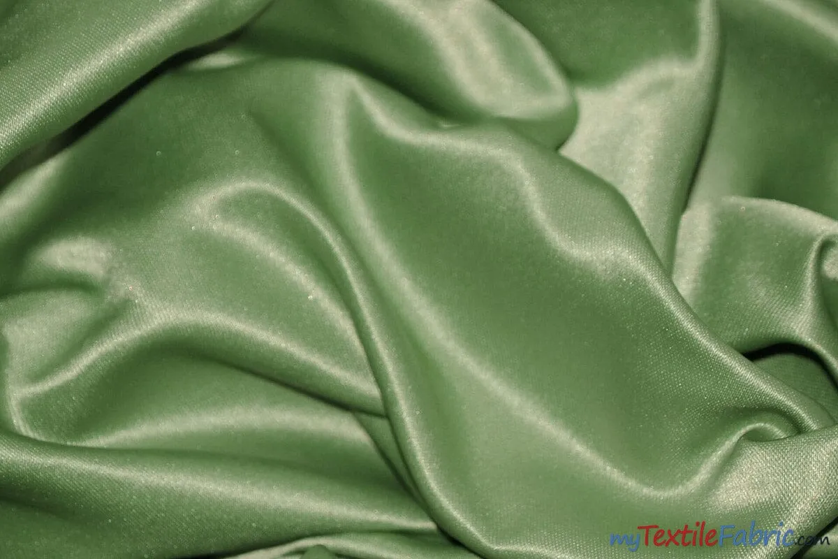 L'Amour Satin Fabric | Polyester Matte Satin | Peau De Soie | 60" Wide | Continuous Yards | Wedding Dress, Tablecloth, Multiple Colors |