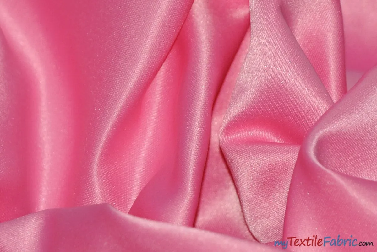 L'Amour Satin Fabric | Polyester Matte Satin | Peau De Soie | 60" Wide | Continuous Yards | Wedding Dress, Tablecloth, Multiple Colors |