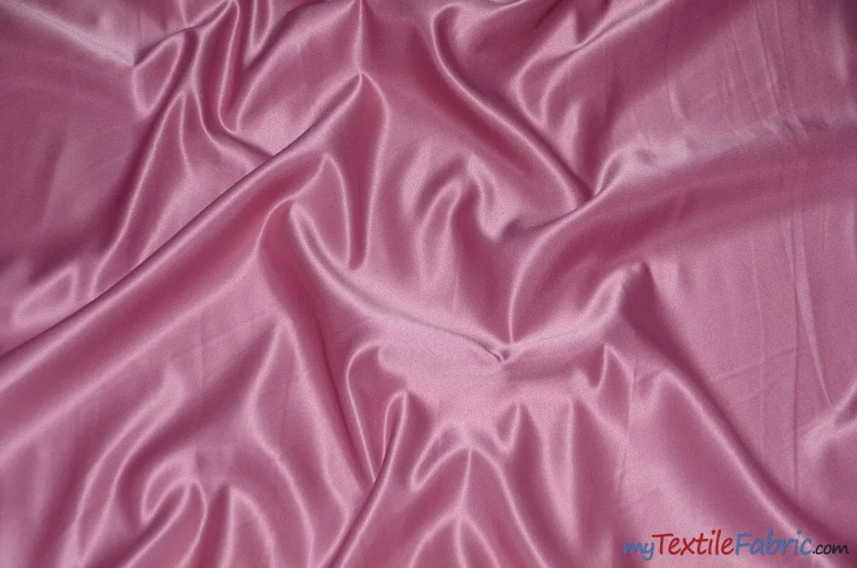 L'Amour Satin Fabric | Polyester Matte Satin | Peau De Soie | 60" Wide | Continuous Yards | Wedding Dress, Tablecloth, Multiple Colors |