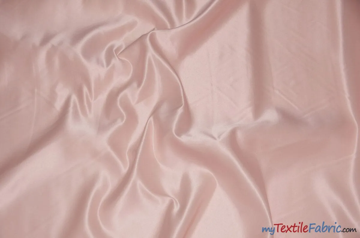 L'Amour Satin Fabric | Polyester Matte Satin | Peau De Soie | 60" Wide | Continuous Yards | Wedding Dress, Tablecloth, Multiple Colors |