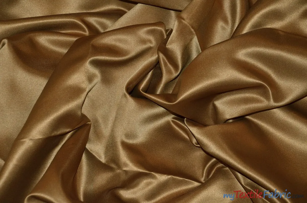 L'Amour Satin Fabric | Polyester Matte Satin | Peau De Soie | 60" Wide | Continuous Yards | Wedding Dress, Tablecloth, Multiple Colors |