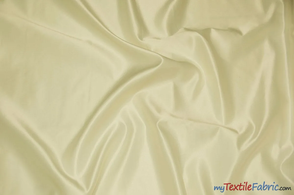 L'Amour Satin Fabric | Polyester Matte Satin | Peau De Soie | 60" Wide | Continuous Yards | Wedding Dress, Tablecloth, Multiple Colors |