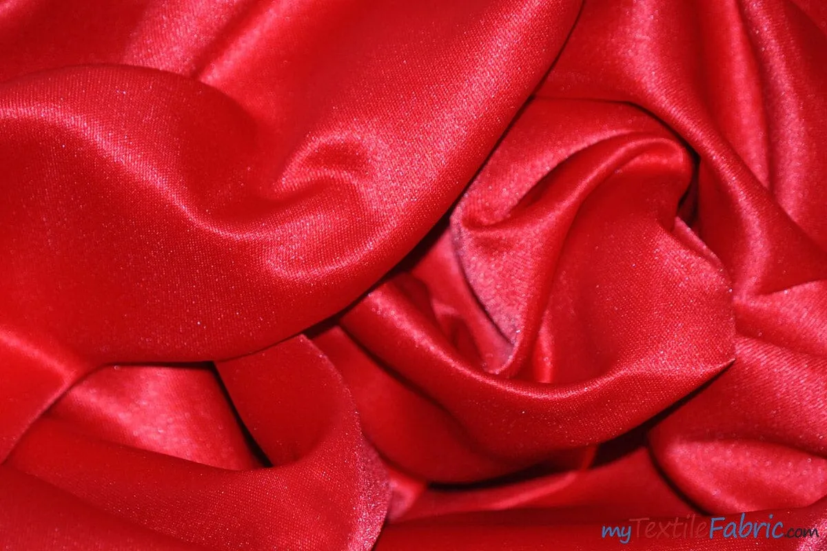 L'Amour Satin Fabric | Polyester Matte Satin | Peau De Soie | 60" Wide | Continuous Yards | Wedding Dress, Tablecloth, Multiple Colors |