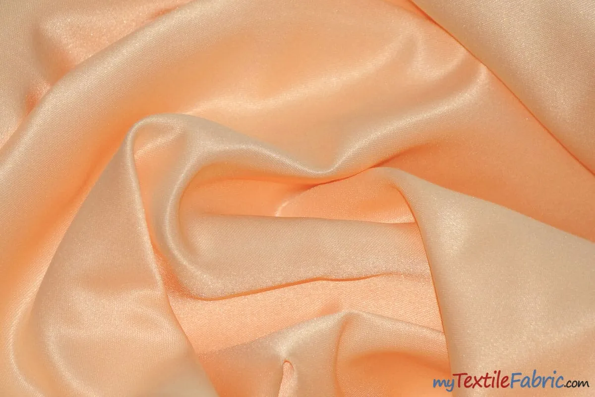 L'Amour Satin Fabric | Polyester Matte Satin | Peau De Soie | 60" Wide | Continuous Yards | Wedding Dress, Tablecloth, Multiple Colors |