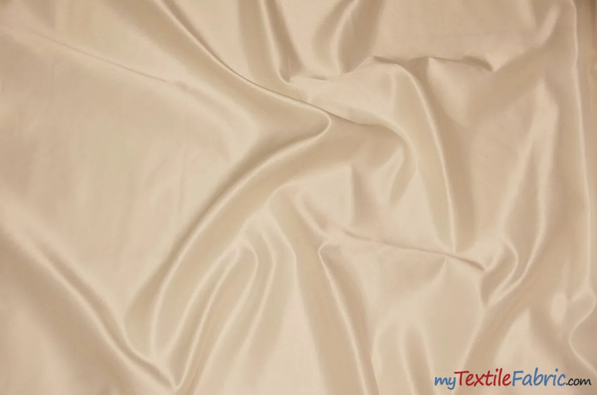 L'Amour Satin Fabric | Polyester Matte Satin | Peau De Soie | 60" Wide | Continuous Yards | Wedding Dress, Tablecloth, Multiple Colors |