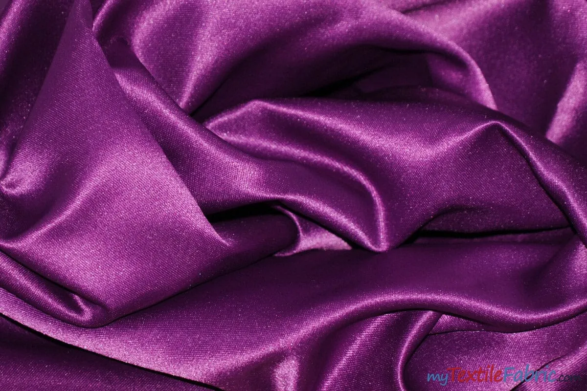 L'Amour Satin Fabric | Polyester Matte Satin | Peau De Soie | 60" Wide | Continuous Yards | Wedding Dress, Tablecloth, Multiple Colors |