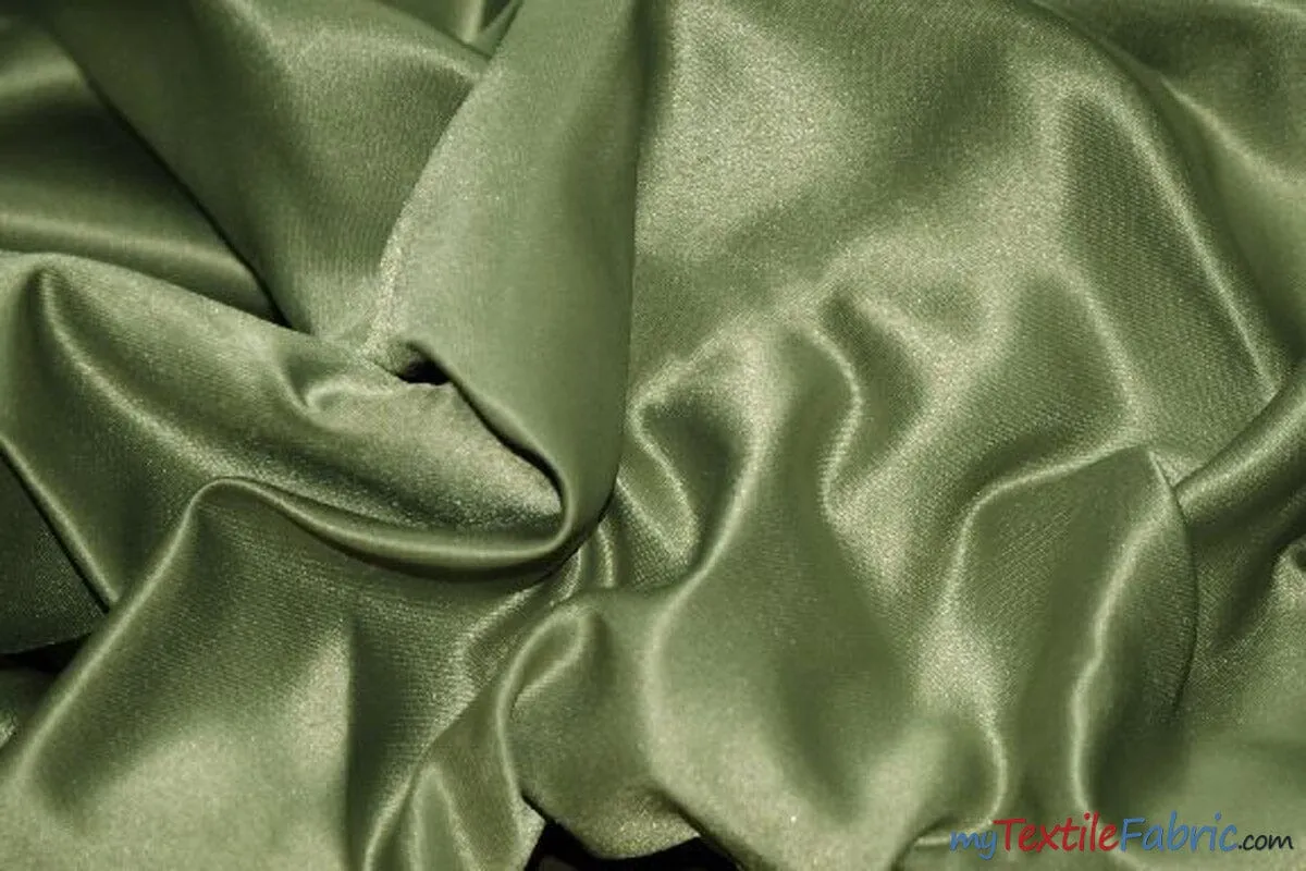 L'Amour Satin Fabric | Polyester Matte Satin | Peau De Soie | 60" Wide | Continuous Yards | Wedding Dress, Tablecloth, Multiple Colors |