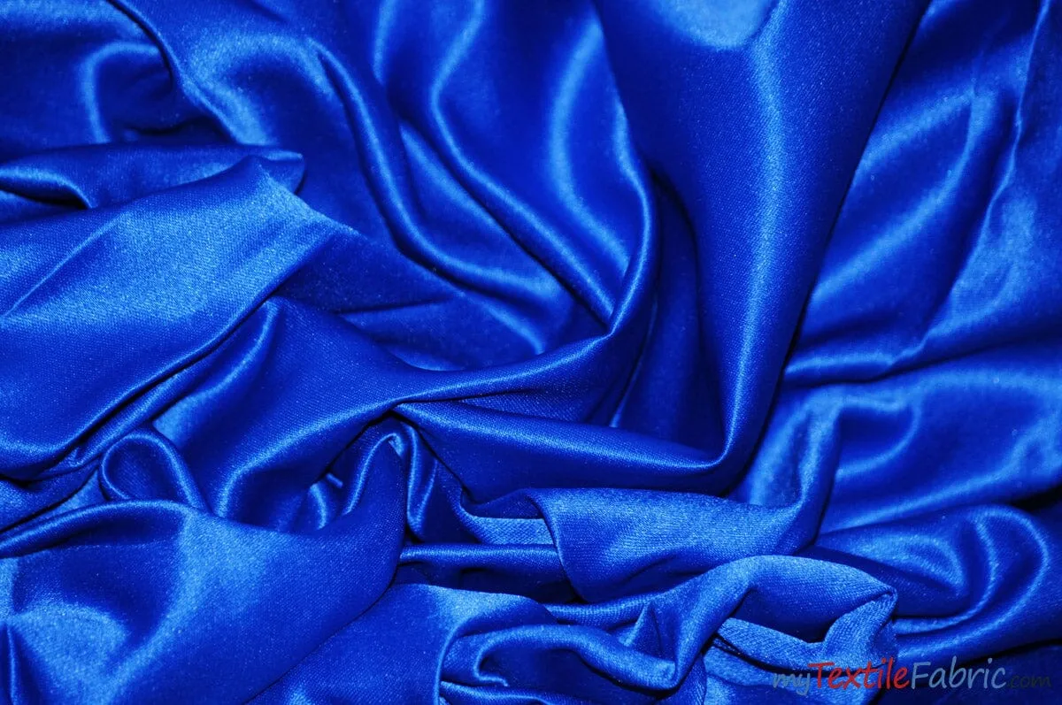 L'Amour Satin Fabric | Polyester Matte Satin | Peau De Soie | 60" Wide | Continuous Yards | Wedding Dress, Tablecloth, Multiple Colors |