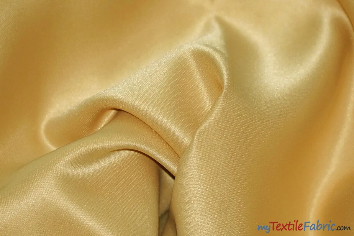 L'Amour Satin Fabric | Polyester Matte Satin | Peau De Soie | 60" Wide | Continuous Yards | Wedding Dress, Tablecloth, Multiple Colors |