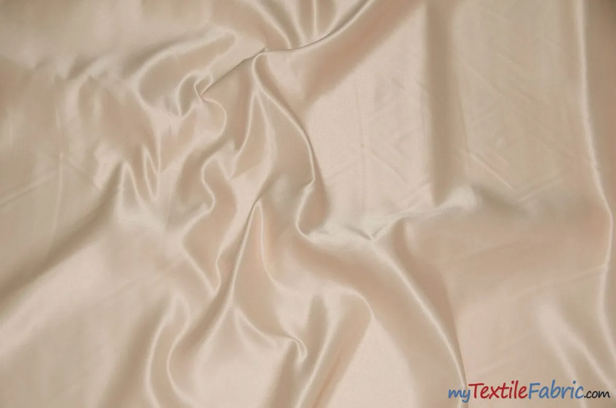 L'Amour Satin Fabric | Polyester Matte Satin | Peau De Soie | 60" Wide | Continuous Yards | Wedding Dress, Tablecloth, Multiple Colors |