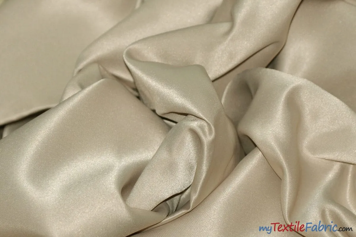 L'Amour Satin Fabric | Polyester Matte Satin | Peau De Soie | 60" Wide | Continuous Yards | Wedding Dress, Tablecloth, Multiple Colors |