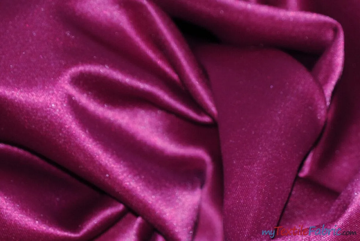 L'Amour Satin Fabric | Polyester Matte Satin | Peau De Soie | 60" Wide | Continuous Yards | Wedding Dress, Tablecloth, Multiple Colors |