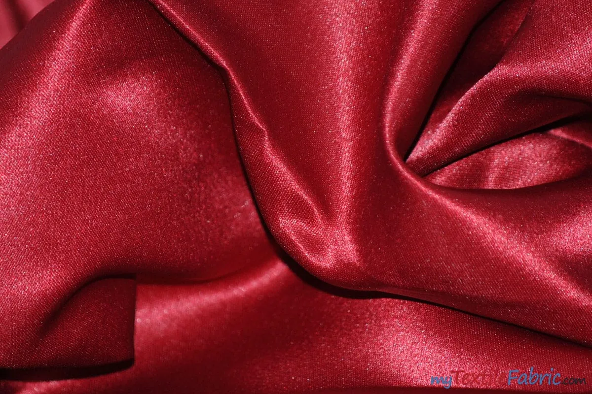 L'Amour Satin Fabric | Polyester Matte Satin | Peau De Soie | 60" Wide | Continuous Yards | Wedding Dress, Tablecloth, Multiple Colors |