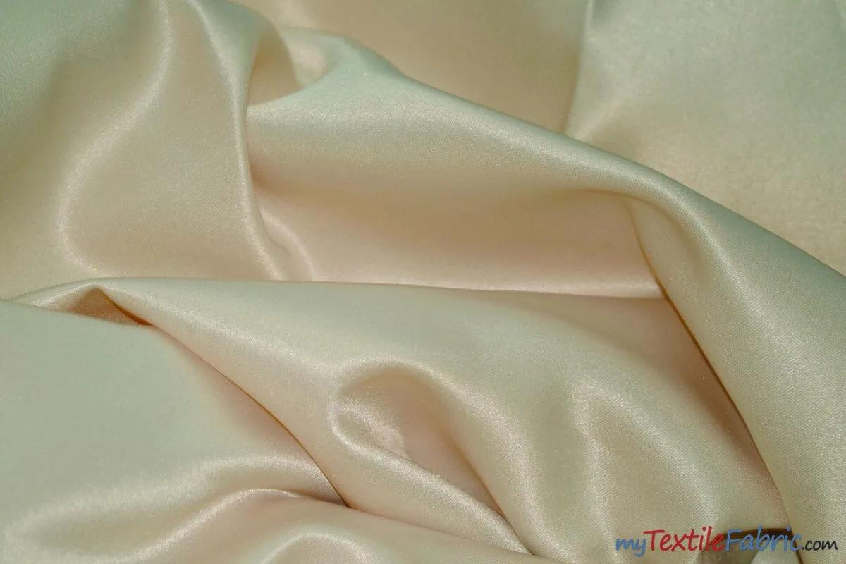 L'Amour Satin Fabric | Polyester Matte Satin | Peau De Soie | 60" Wide | Wholesale Bolt | Wedding Dress, Tablecloth, Multiple Colors |