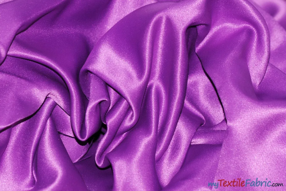 L'Amour Satin Fabric | Polyester Matte Satin | Peau De Soie | 60" Wide | Wholesale Bolt | Wedding Dress, Tablecloth, Multiple Colors |