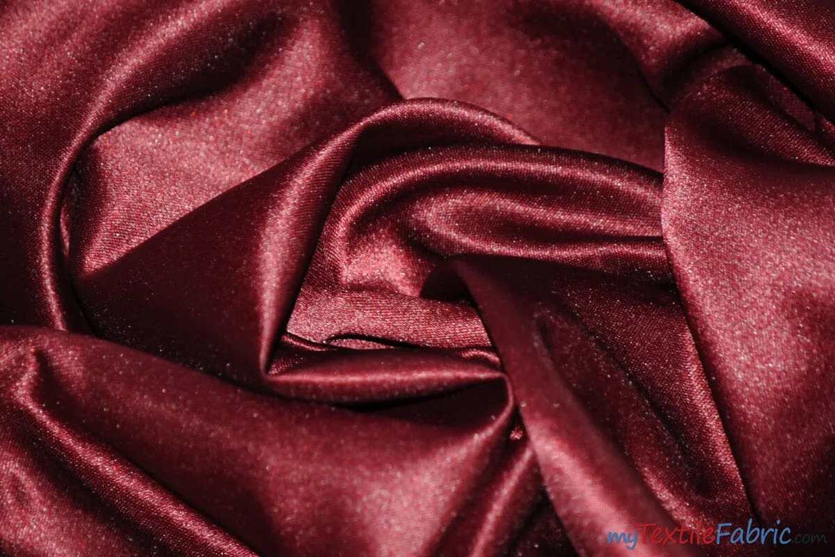 L'Amour Satin Fabric | Polyester Matte Satin | Peau De Soie | 60" Wide | Wholesale Bolt | Wedding Dress, Tablecloth, Multiple Colors |