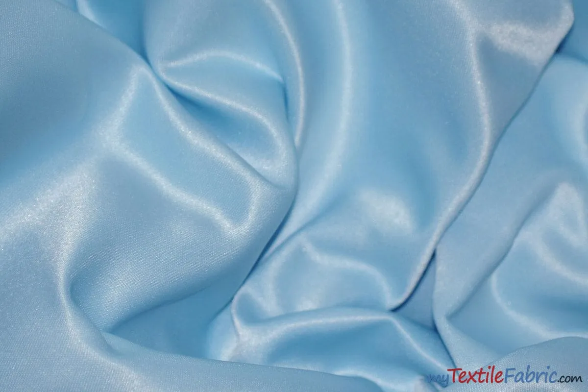 L'Amour Satin Fabric | Polyester Matte Satin | Peau De Soie | 60" Wide | Wholesale Bolt | Wedding Dress, Tablecloth, Multiple Colors |